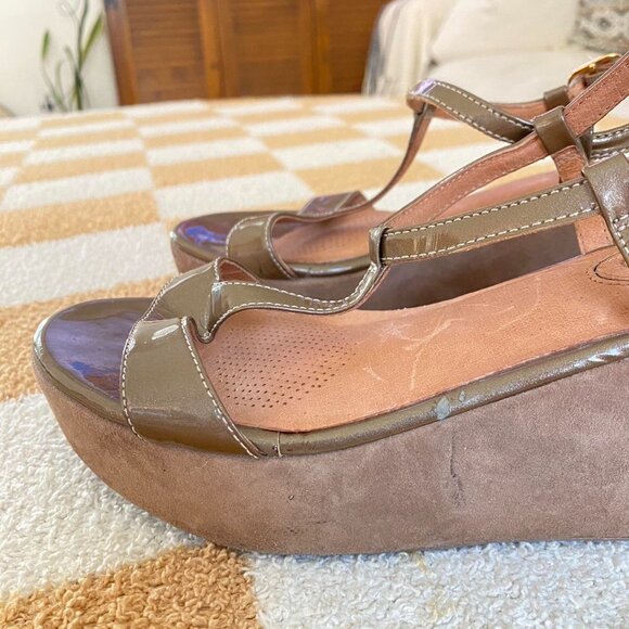 CORSO COMO COMFORT TAN KHAKI WEDGE PLATFORM HEEL SIZE 6 VINTAGE - Picture 4 of 7